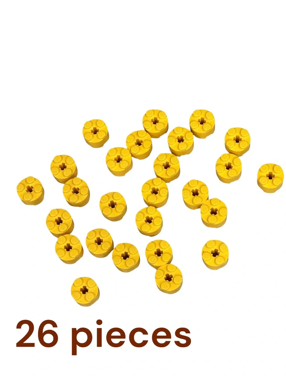 LEGO Yellow Round 1x1 Plate with Hole (Part 3941) - 26 Pieces